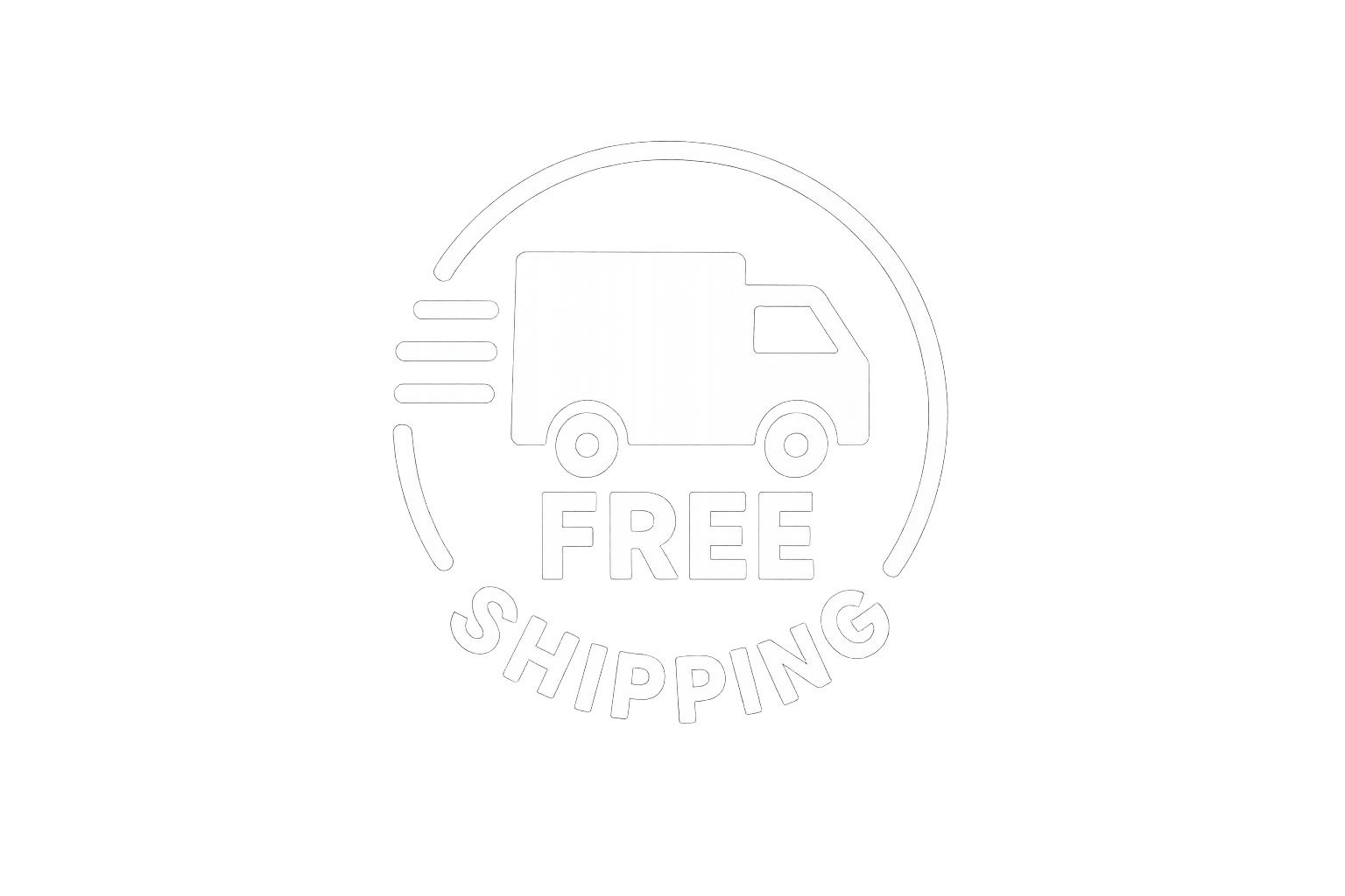 white free shipping badge logo without background